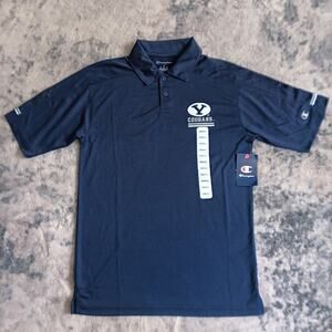 BYU Cougars Performance Champion Athletic Polo Golf Shirt Mens Small Navy NWT